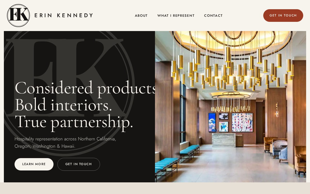 Art-Erin hospitality representative website