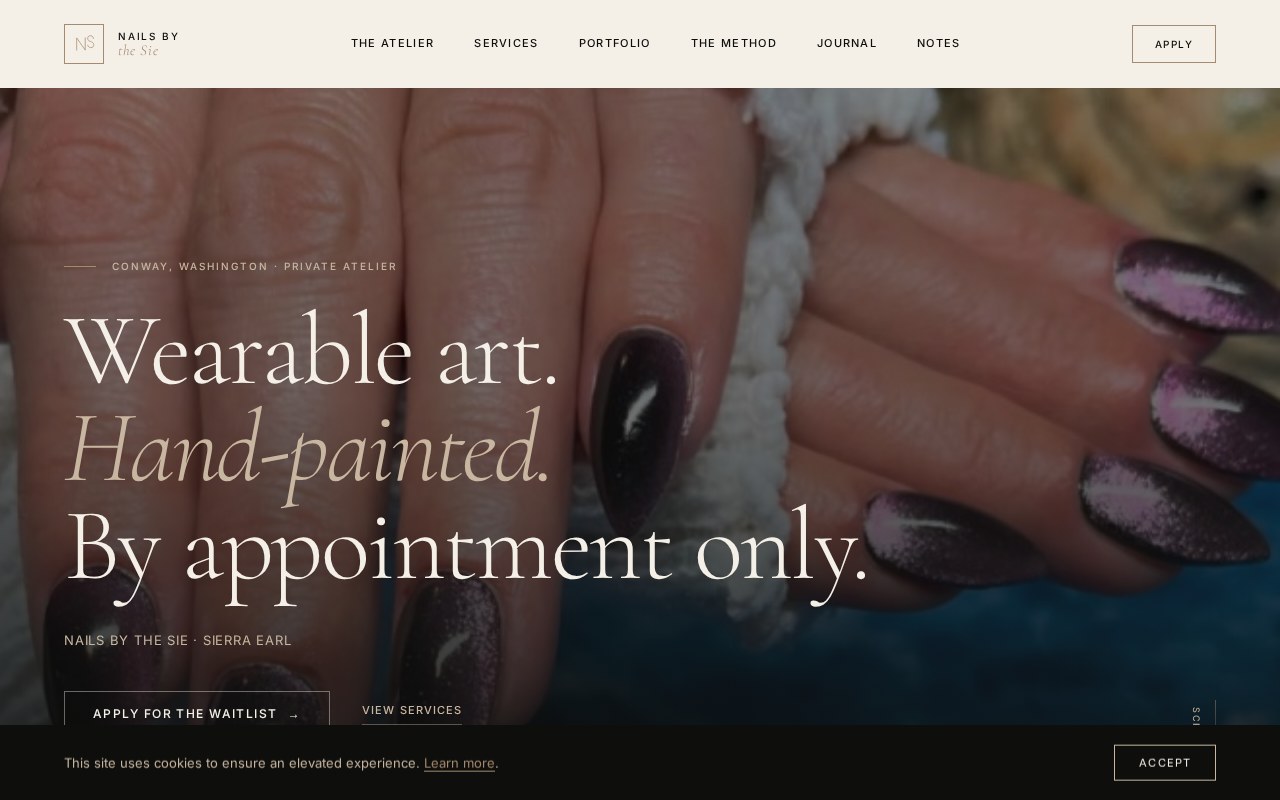 NailsByTheSie.com private atelier website