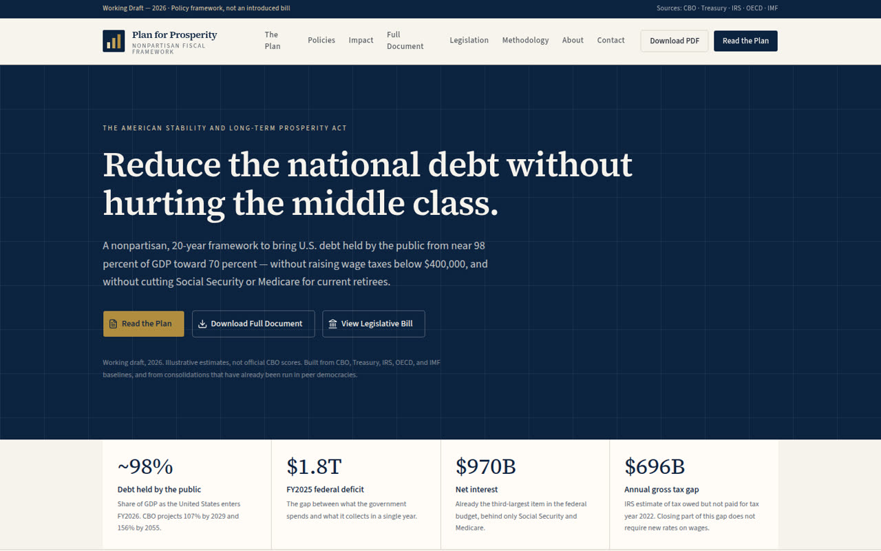 PlanForProsperity.org civic policy platform